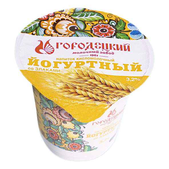 

Напиток йогуртный Городецкий со злаками 3,2% 250 мл