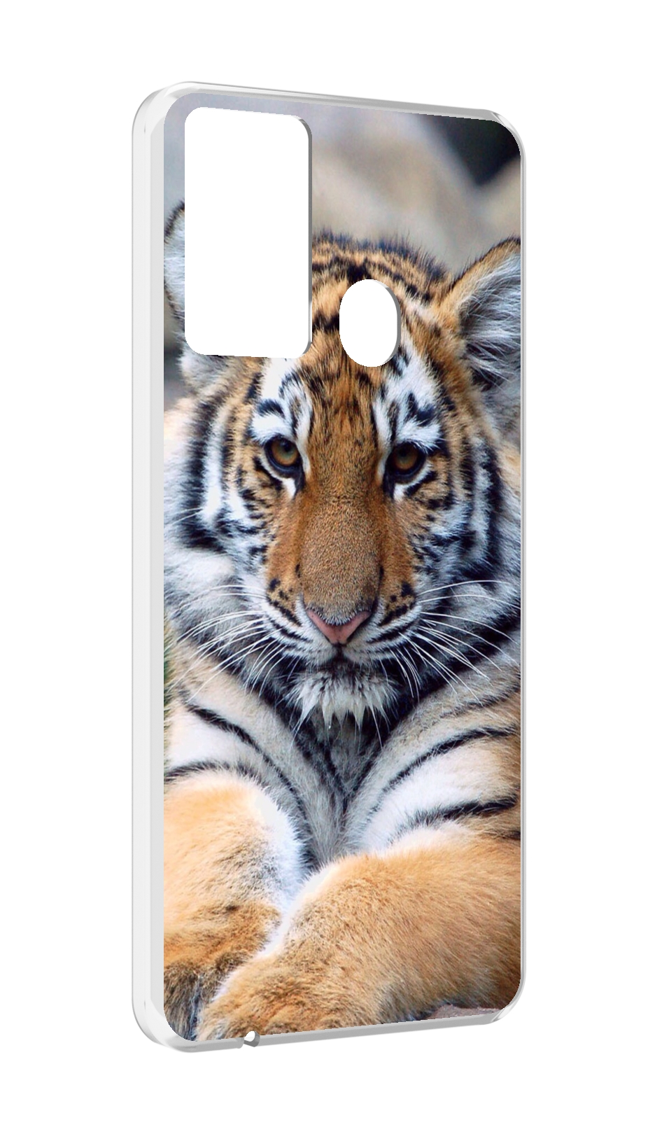 

Чехол MyPads Тигренок для Itel P37/Itel Vision 2S, Прозрачный, Tocco