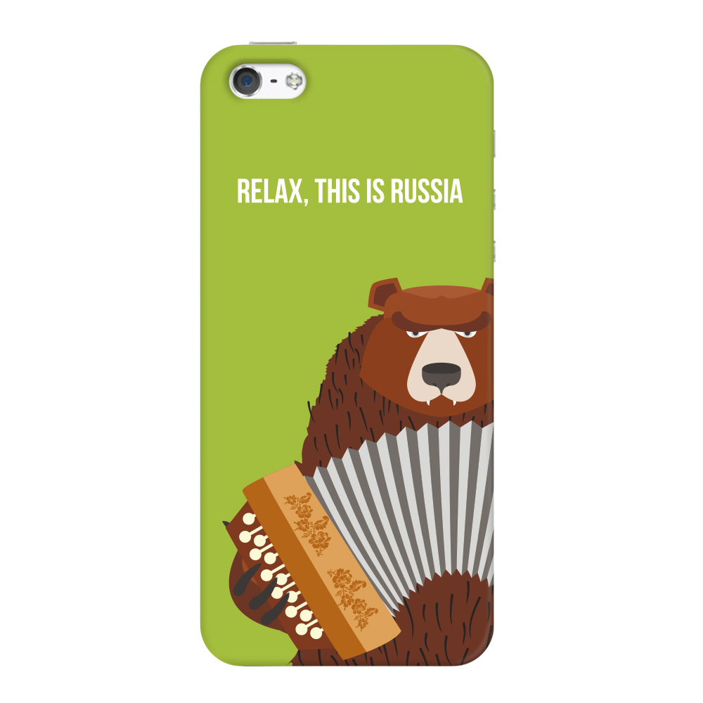 

Чехол Deppa Art Case Patriot медведь гармонь для Apple iPhone 5/5S + защитная пленка, Зеленый, Art Case