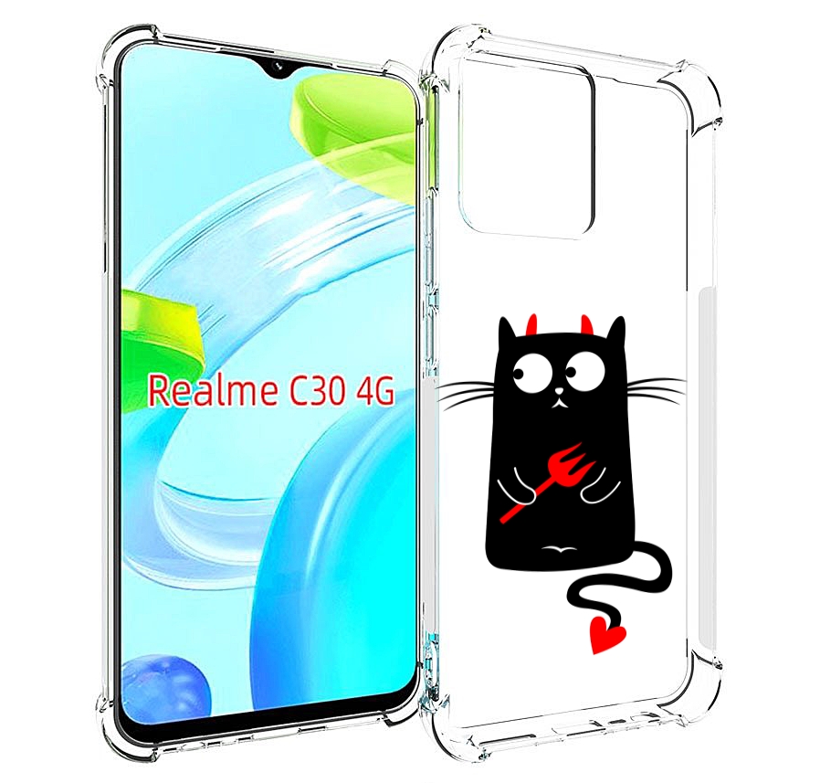 

Чехол MyPads Кот демон для Realme C30 4G / Narzo 50i Prime, Прозрачный, Tocco