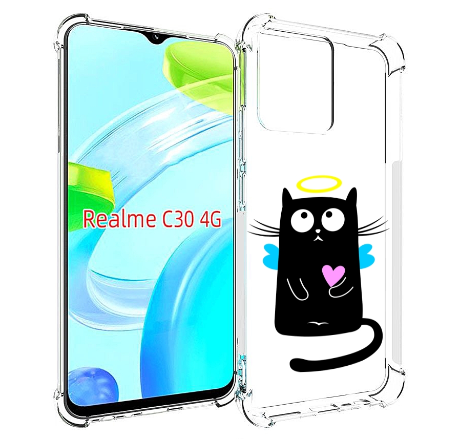 

Чехол MyPads Кот ангелок для Realme C30 4G / Narzo 50i Prime, Прозрачный, Tocco