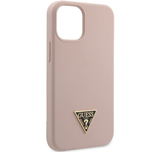 фото Чехол для iphone 12/12 pro guess silicone; розовый