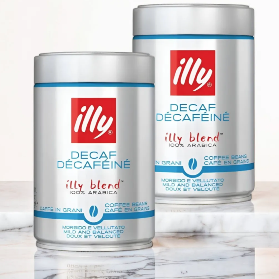 Кофе в зернах Illy Decaf без кофеина железная банка, 2 шт по 250 г