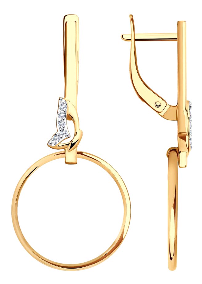

Серьги из красного золота AllTime 029502_s, фианит, 029502_s