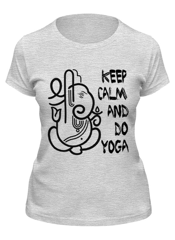 Футболка женская Printio Keep calm & do yoga серая S