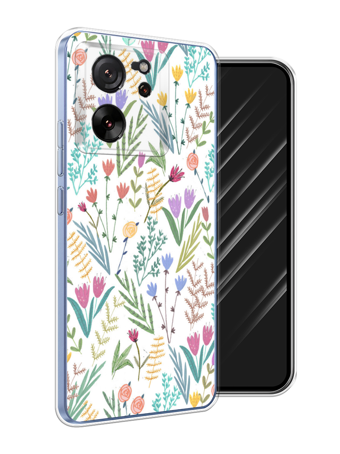 

Чехол Awog на Xiaomi 13T "Полевые цветы рисунок", Белый;зеленый, 319850-1