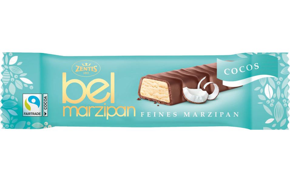 Батончик Zentis Belmarzipan, марципановый, с кокосом, 40 г