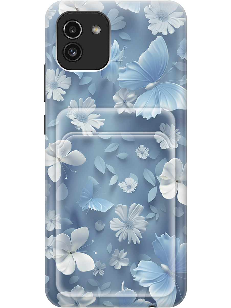 

Силиконовый чехол на Samsung Galaxy A03 с принтом с карманом для карты прозрачный 783933, Прозрачный;белый;голубой, 735001310