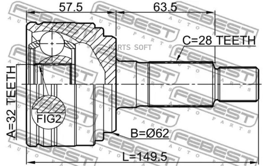 

0510-ghmt_шрус наружный к-кт mazda 6 08-13