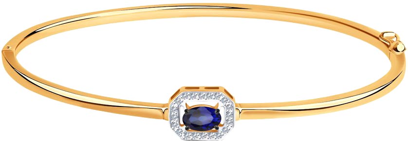 Браслет из красного золота р. 17 AllTime 2050045_s, сапфир\бриллиант