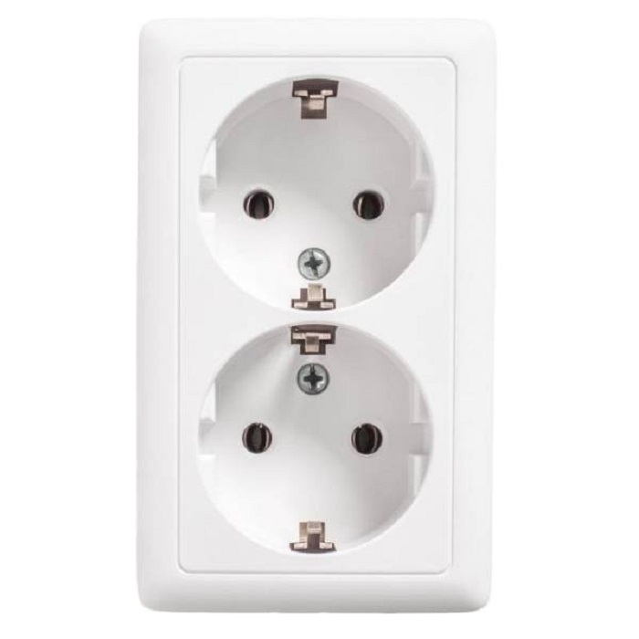 

Розетка Systeme Electric RA16-238-B.2 двойная, 2шт, Белый