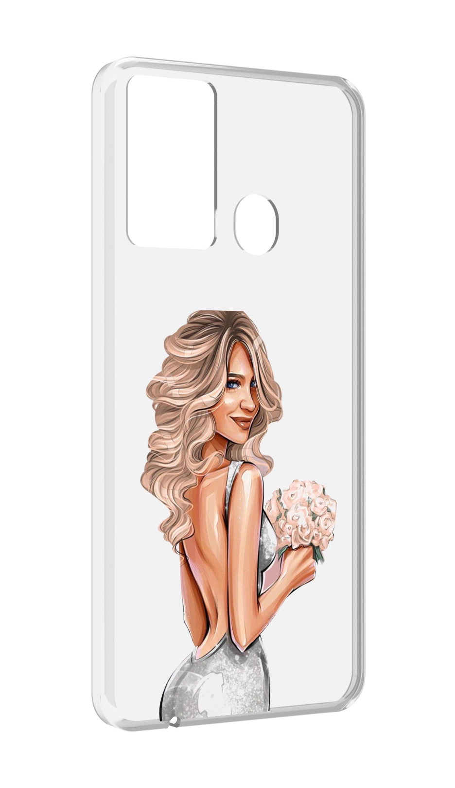 

Чехол MyPads Роскошное-платье женский для Itel P37/Itel Vision 2S, Прозрачный, Tocco