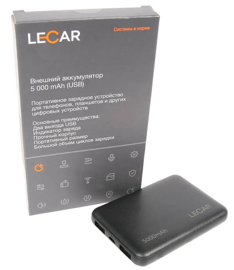 

Портативный Аккумулятор Универсальный 5000 Мач (5v) "Lecar" (Usb) LECAR