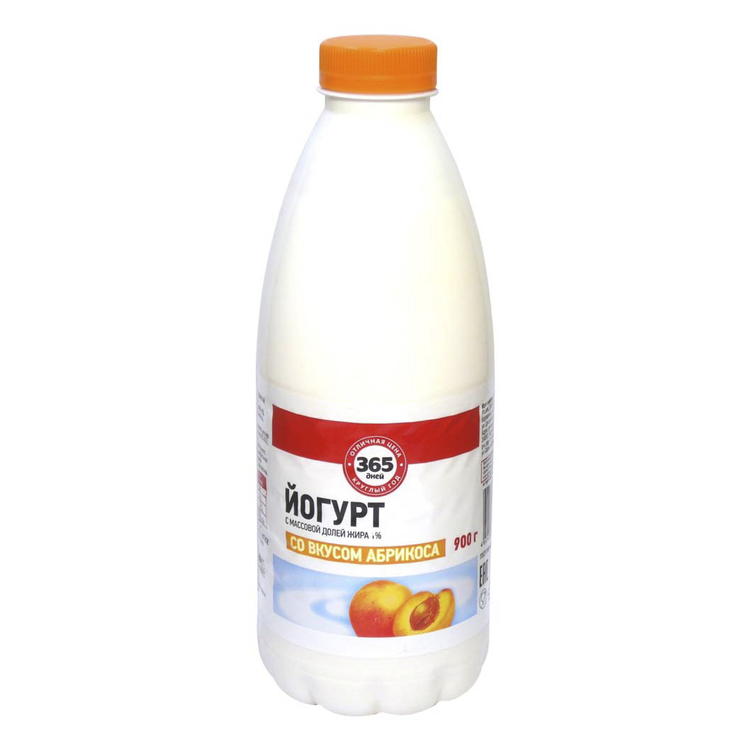 

Йогурт 365 Дней со вкусом абрикоса 1% 900 г