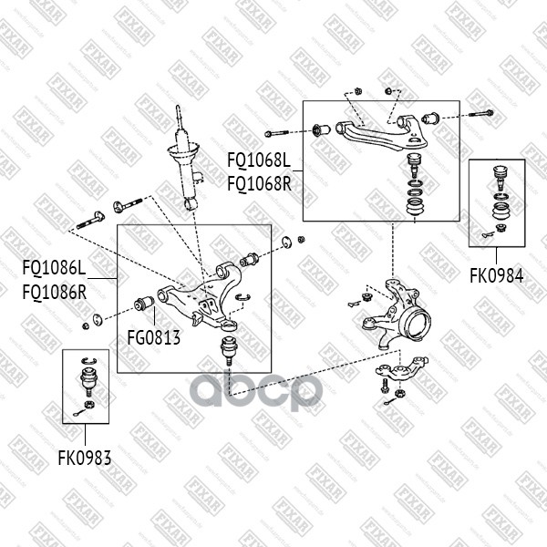 

FIXAR FK0984 Опора шаровая передняя левая/правая нижняя верхняя