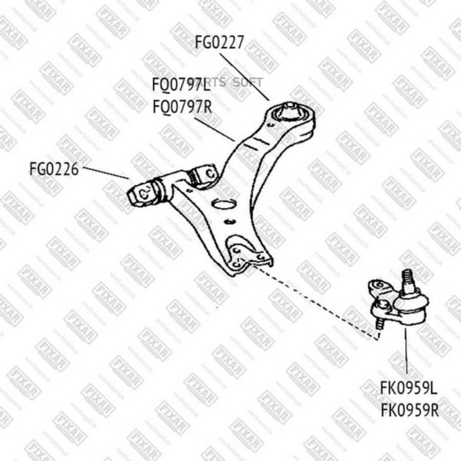 

FIXAR FK0959R Опора шаровая пер.ниж.прав.TOYOTA CAMRY, PREVIA 01=