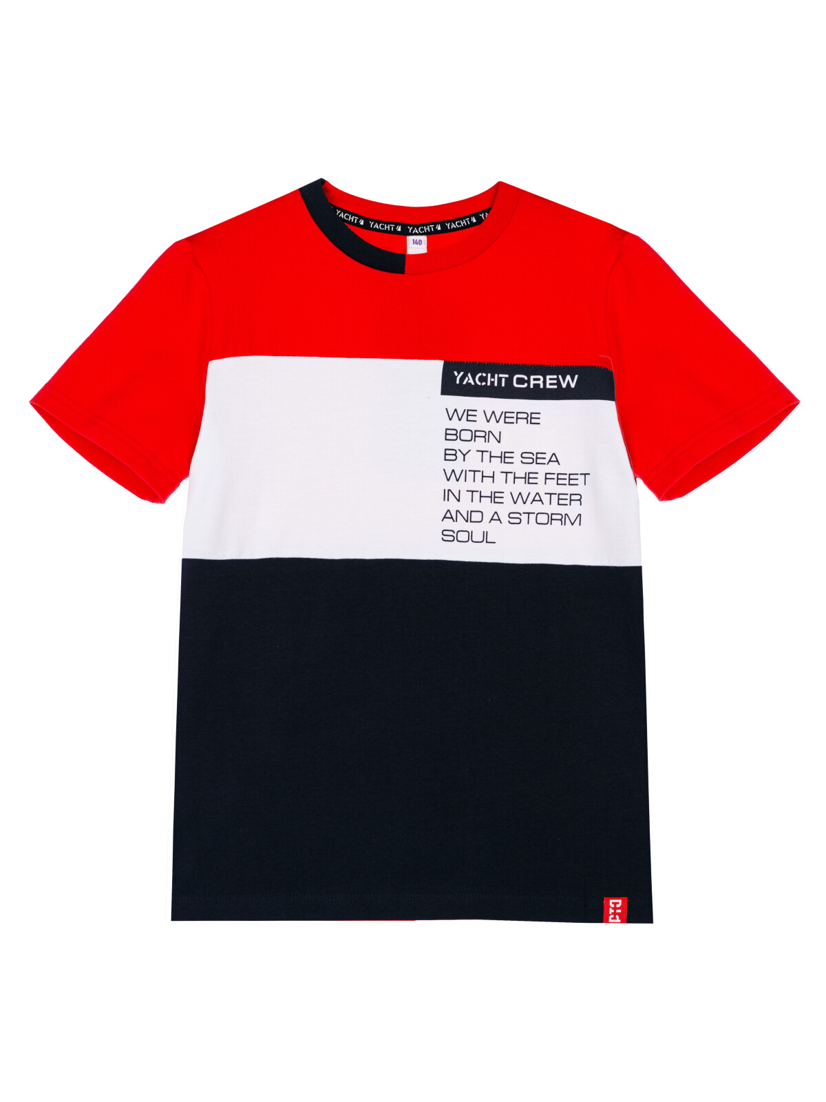 

Футболка детская PlayToday 12411908, тёмно-синий; красный; белый, 140, 12411908