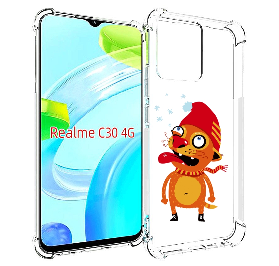 

Чехол MyPads Зимний кот для Realme C30 4G / Narzo 50i Prime, Прозрачный, Tocco