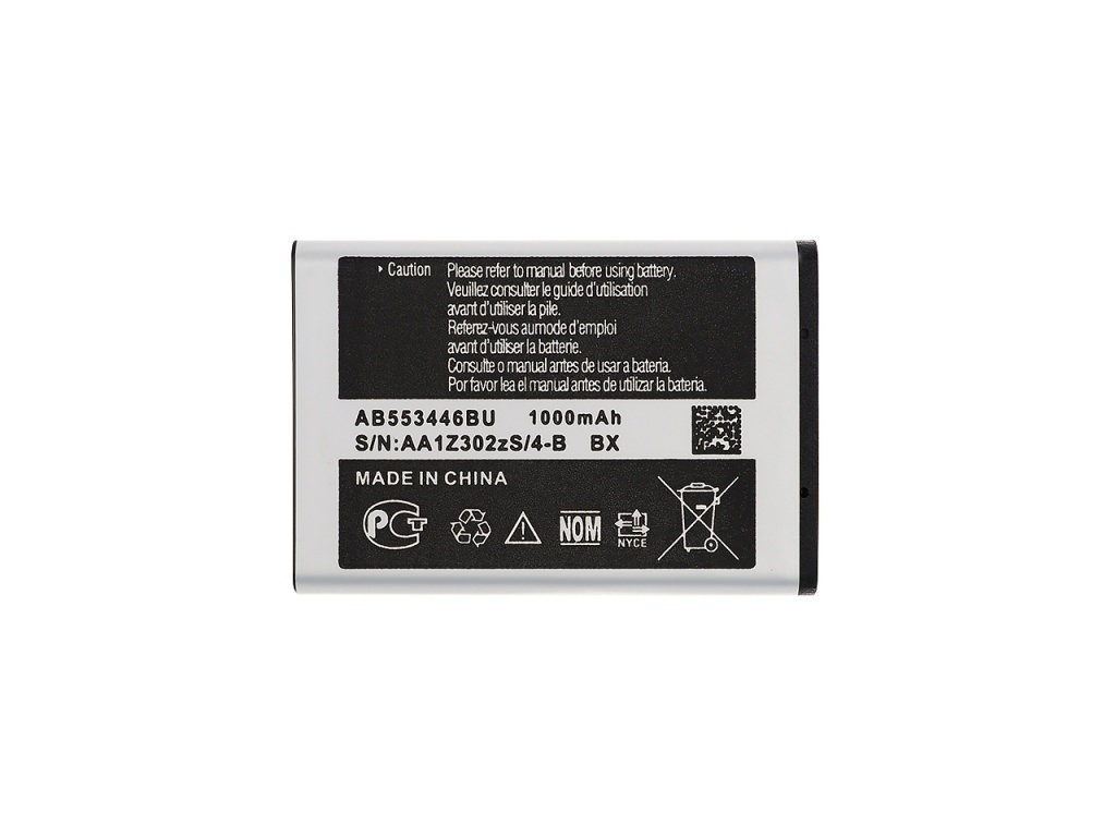 

Аккумулятор AB553446BU для Samsung C5212 Duos/C3212 Duos/C3300/E1182/E2232