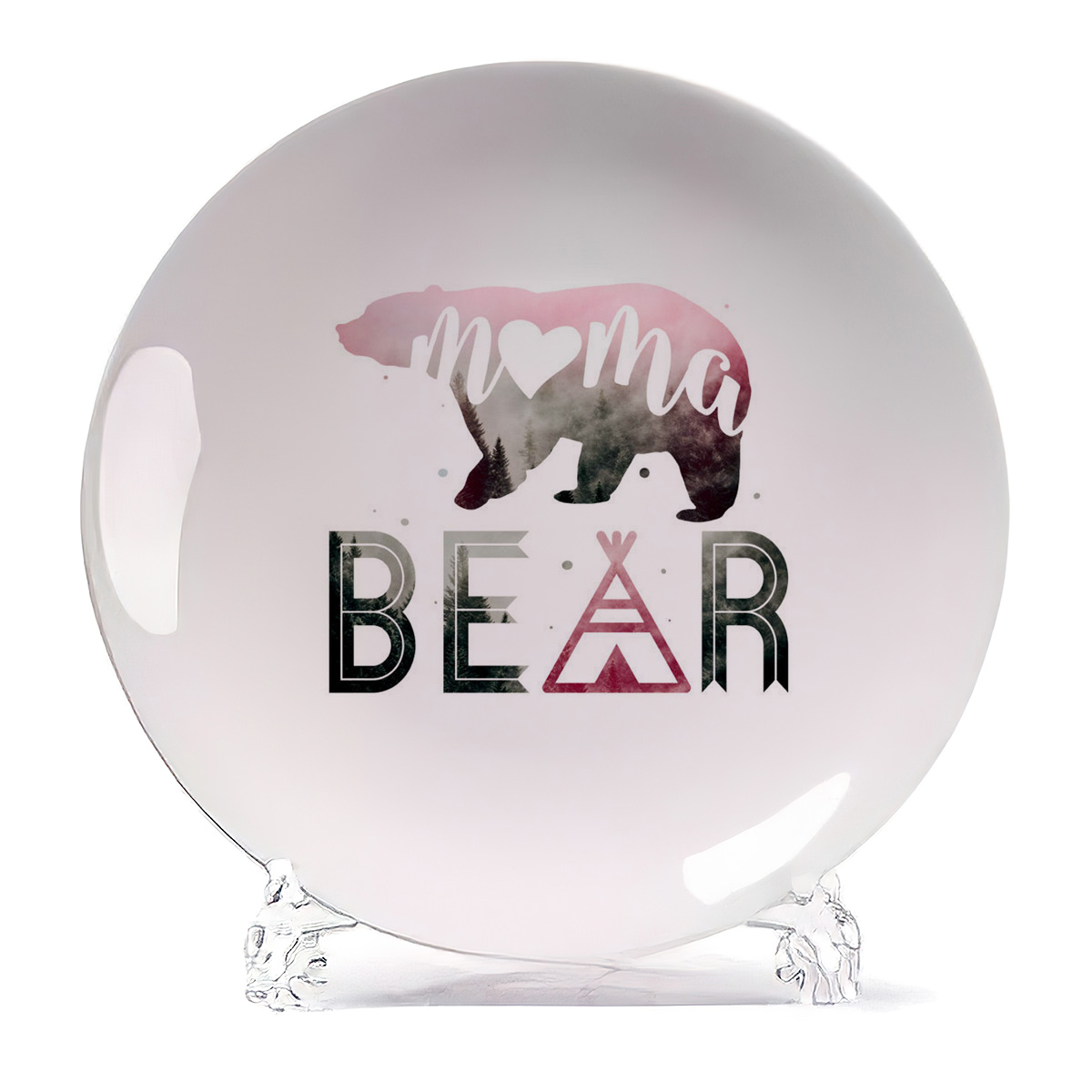 

Тарелка CoolPodarok Семья Мама BEAR Мама медведь, Белый
