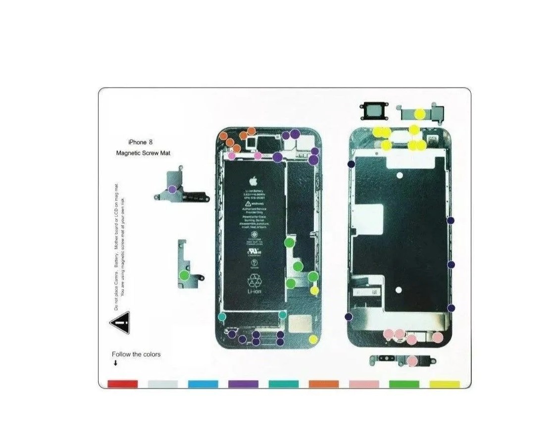 

Магнитный коврик iPhone 8 (схема разбора), iPhone 8