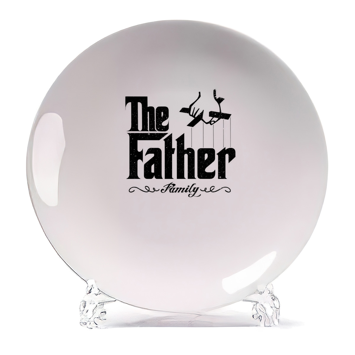 

Тарелка CoolPodarok Прикол Семья The father Папа, Белый