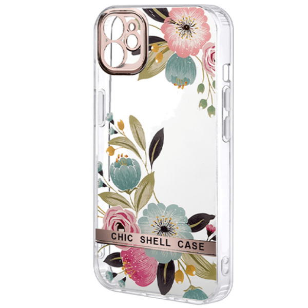 фото Чехол для iphone 12 chic shell case; прозрачный с рисунком №1 nobrand