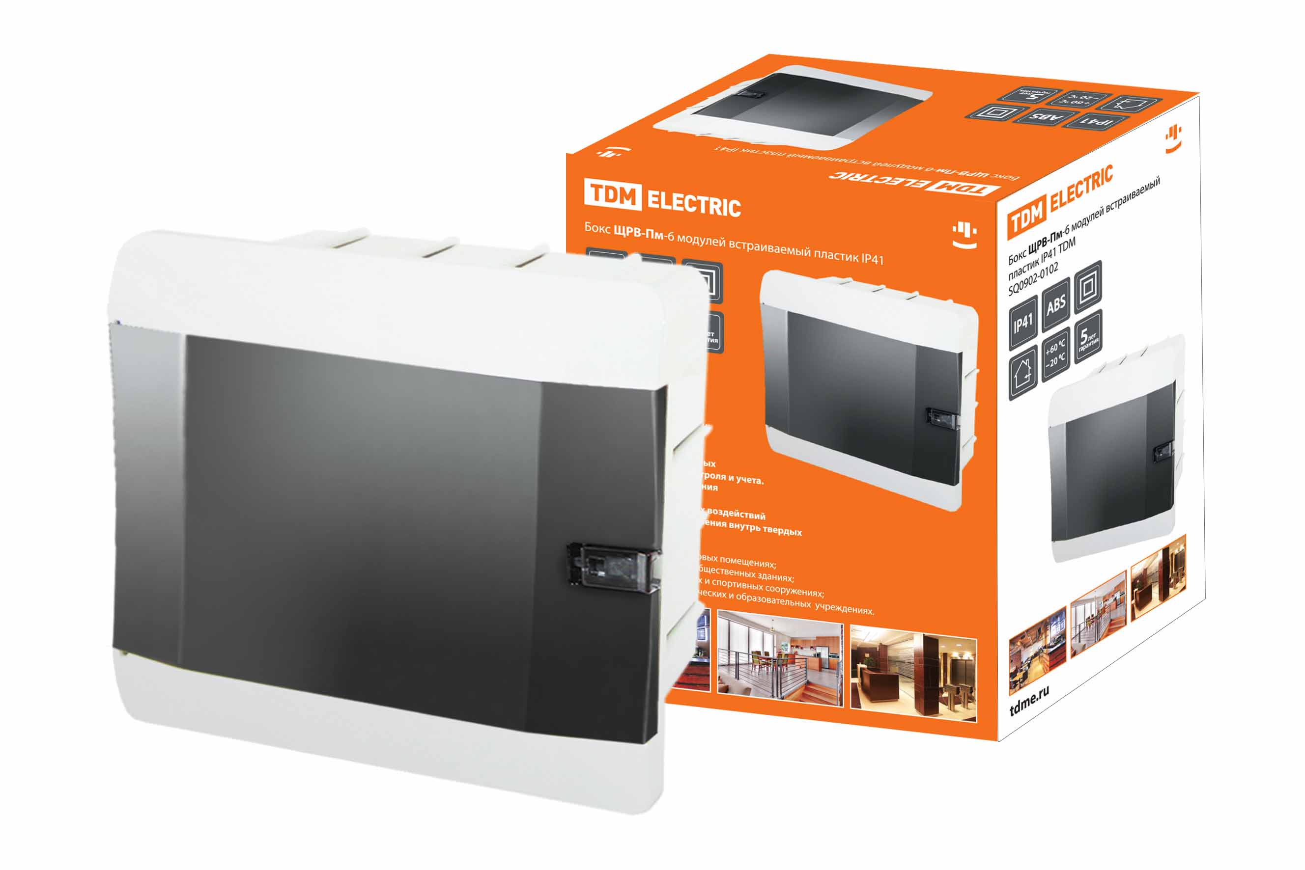 

Бокс TDM ELECTRIC ЩРВ-Пм-6 модулей встраиваемый пластик IP41 SQ0902-0102