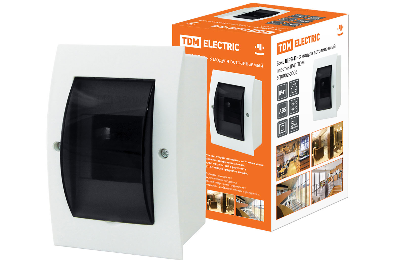 

Бокс TDM ELECTRIC ЩРВ-П-3 модуля встраиваемый пластик IP41 SQ0902-0008