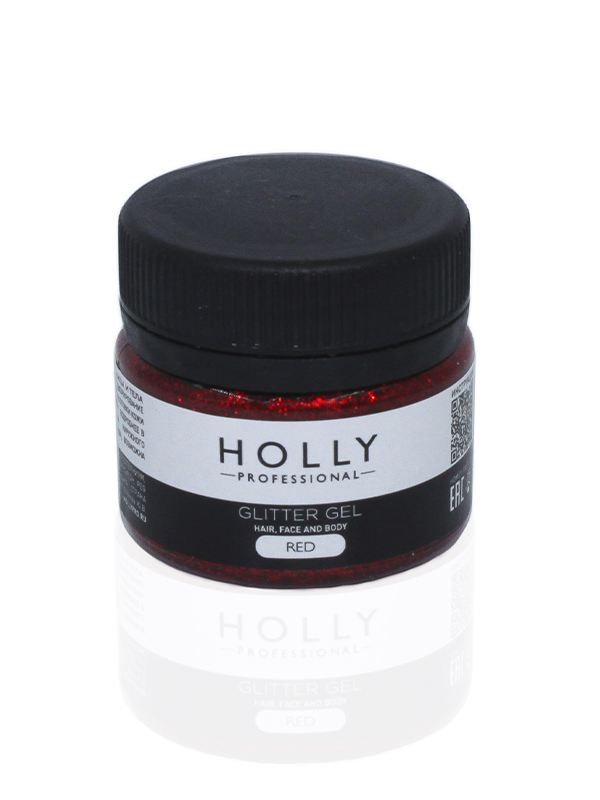 Декоративный гель для волос, лица и тела GLITTER GEL Holly Professional, 20 мл (Цв: Red)