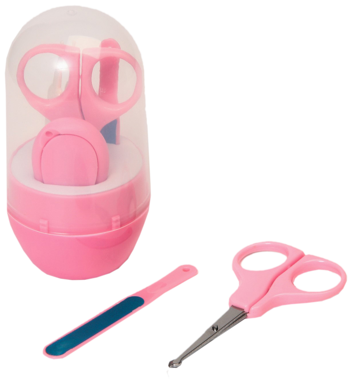 фото Набор маникюрный детский: ножницы, щипчики, пилочка, пинцет, цвет розовый крошка я