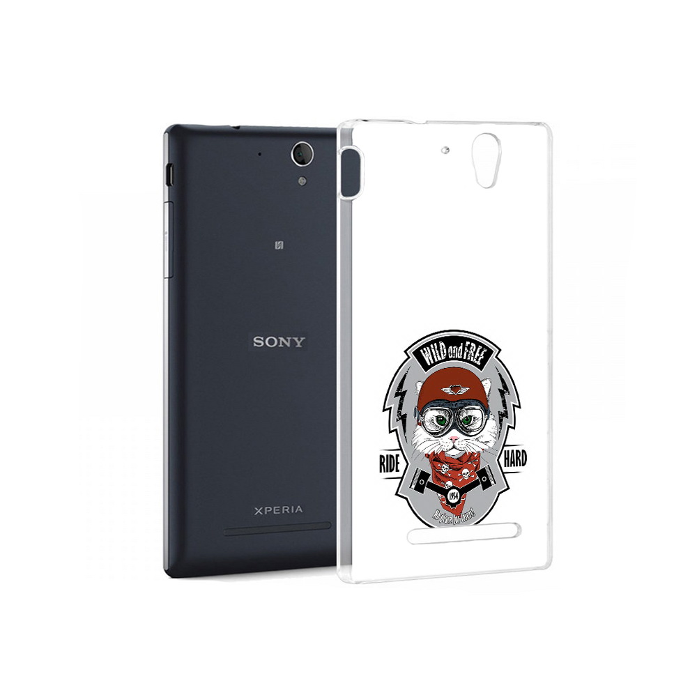 Чехол MyPads Tocco для Sony Xperia C5 Ultra кошка в шлеме (PT16261.253.404)