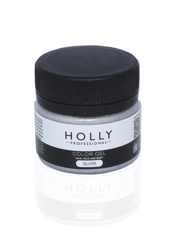 Декоративный гель для волос лица и тела COLOR GEL Holly Professional 20 мл Цв Silver 1077₽