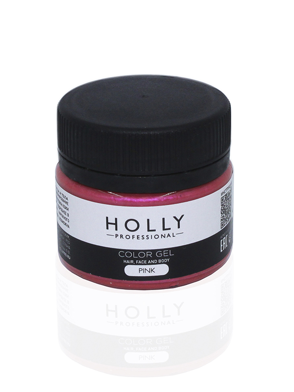 Декоративный гель для волос, лица и тела COLOR GEL Holly Professional,  20 мл (Цв: Pink)