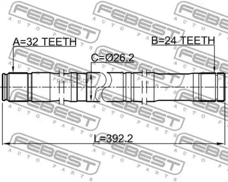 

Вал шруса правый toyota avensis t22 1997-2003 0112-cdt220rh