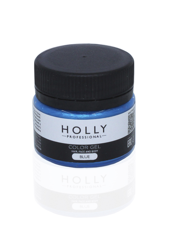 Декоративный гель для волос, лица и тела COLOR GEL Holly Professional,  20 мл (Цв: Blue)