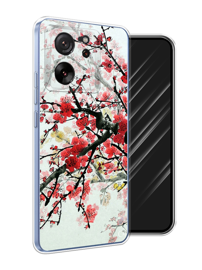 

Чехол Awog на Xiaomi 13T "Сакура", Розовый;черный, 319850-1
