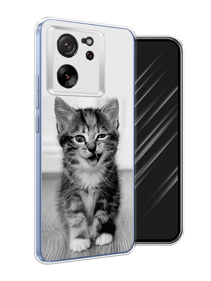 

Чехол Awog на Xiaomi 13T "Подмигивающий котенок", Черный;серый, 319850-1