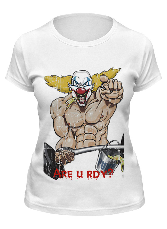 

Футболка женская Printio Clown the pukie белая S, Белый, Clown the pukie