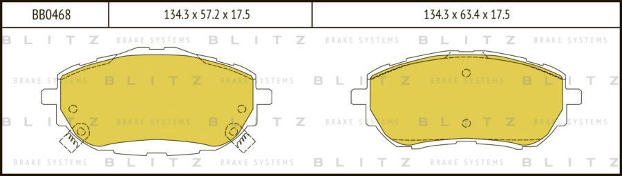 

Тормозные колодки BLITZ передние дисковые bb0468