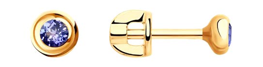 

Серьги из красного золота AllTime 6024191_s, танзанит, 6024191_s