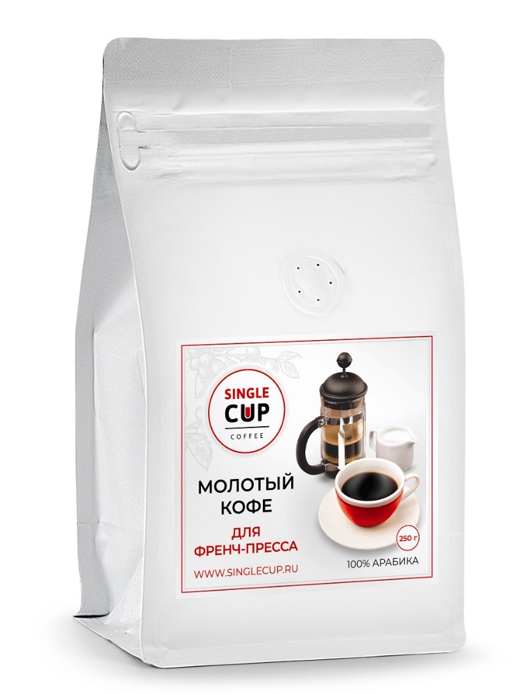 фото Кофе молотый single сup coffee для френч-пресса, 100 % арабика, 250 г. single cup coffee