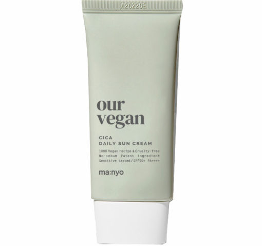 

Ежедневный солнцезащитный крем (веганский) MANYO FACTORY, OUR VEGAN SUN CREAM CICA 50ml, Manyo_163