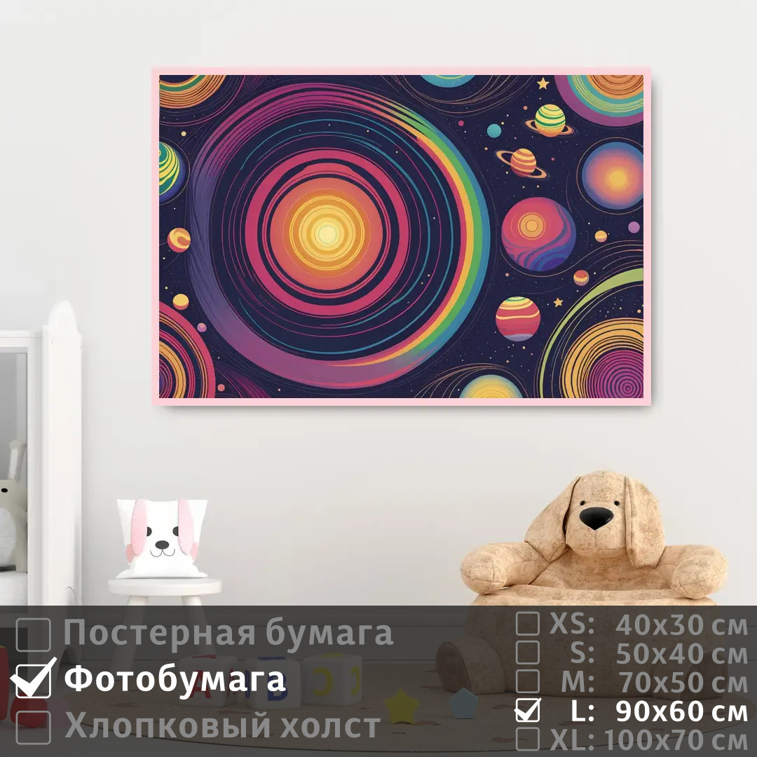 

Постер на фотобумаге ПолиЦентр Космическая абстракция красочных планет 90х60 см, КосмическаяАбстракцияКрасочныхПланет