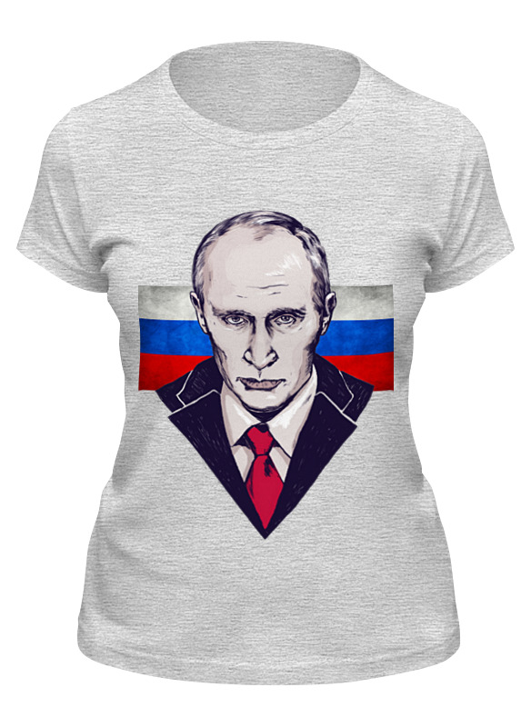 

Футболка женская Printio Putin серая 2XL, Серый;черный, Putin