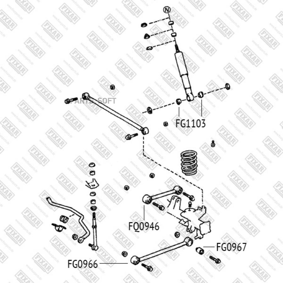 

FIXAR FG0967 Сайлентблок заднего продольного рычага