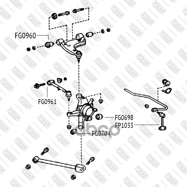 

FIXAR FG0960 Сайлентблок заднего верхнего рычага передний