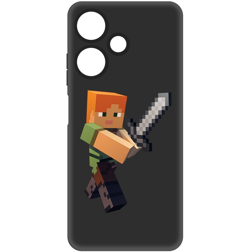 

Чехол-накладка Софт Minecraft-Алекс для Infinix Hot 30i, Черный