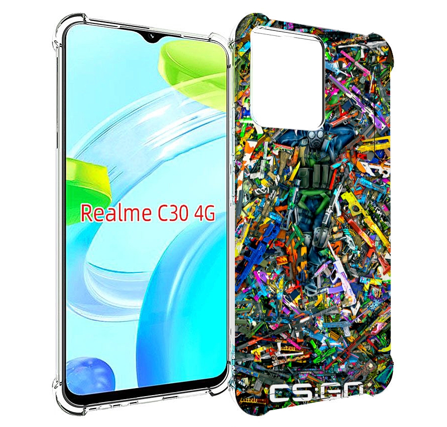 

Чехол MyPads CS GO guns skins мужской для Realme C30 4G / Narzo 50i Prime, Прозрачный, Tocco