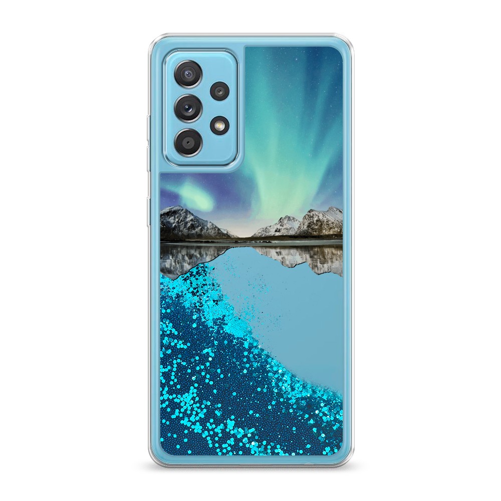 

Жидкий чехол с блестками "Горное озеро и сияние" на Samsung Galaxy A52, 2102493-1